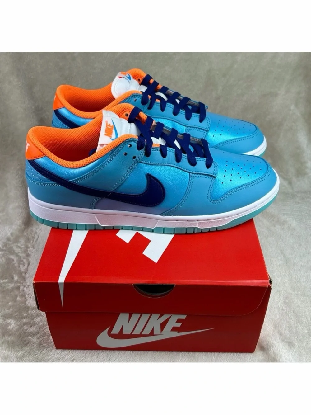 Nike Dunk Low SE Baltic Blue Total Orange Mens Size 10 NEW